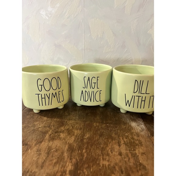Rae Dunn Other - Rae Dunn, 3 Herb Planters, Good Thymes / Dill With It / Sage Advice, 4"D/3.5" W
